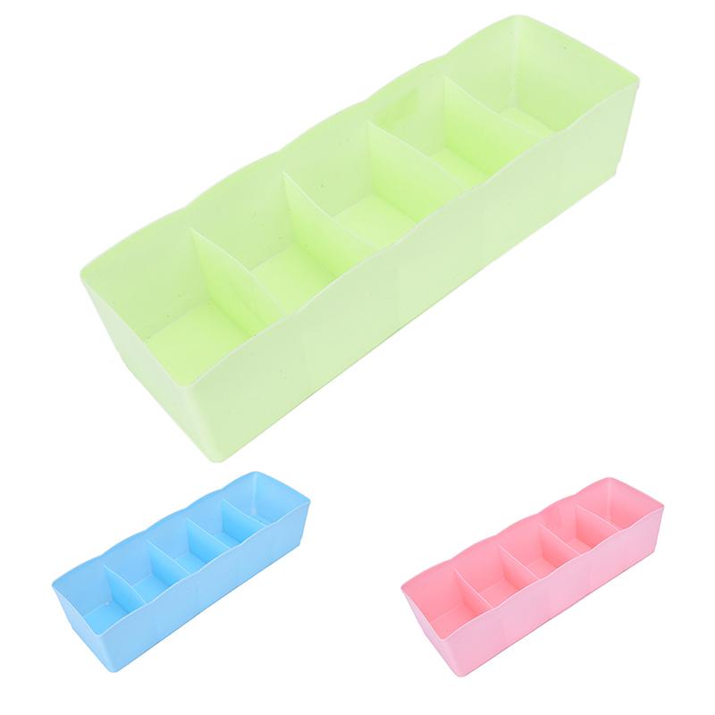 5 Grid Bra Socks Underwear Ties Divider Closet Container Storage Box Holder,