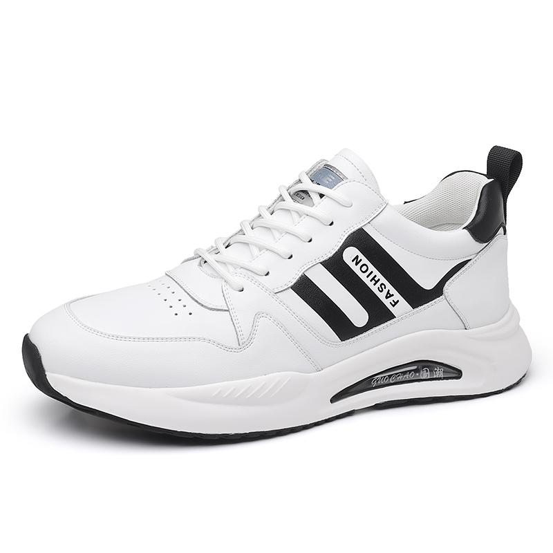 

FashionHigh End Brand Мужские спортивные кроссовки для бега Модные черные мужские повседневные туфли из натуральной кожи Нескользящие походные туфли Бесплатная доставка 44 белый