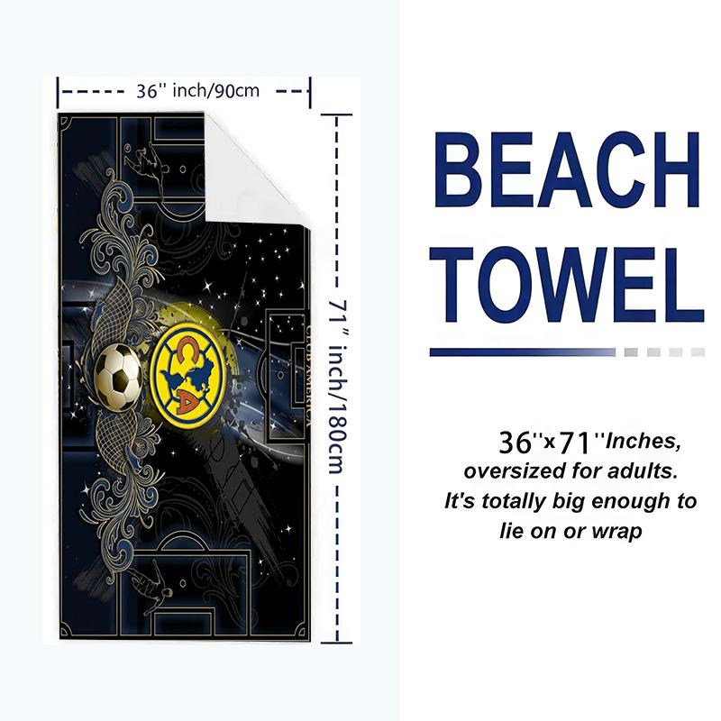 Club América Logo Print Beach Towel, Large Soft Quick Dry Towel for Beach Camping Swimming