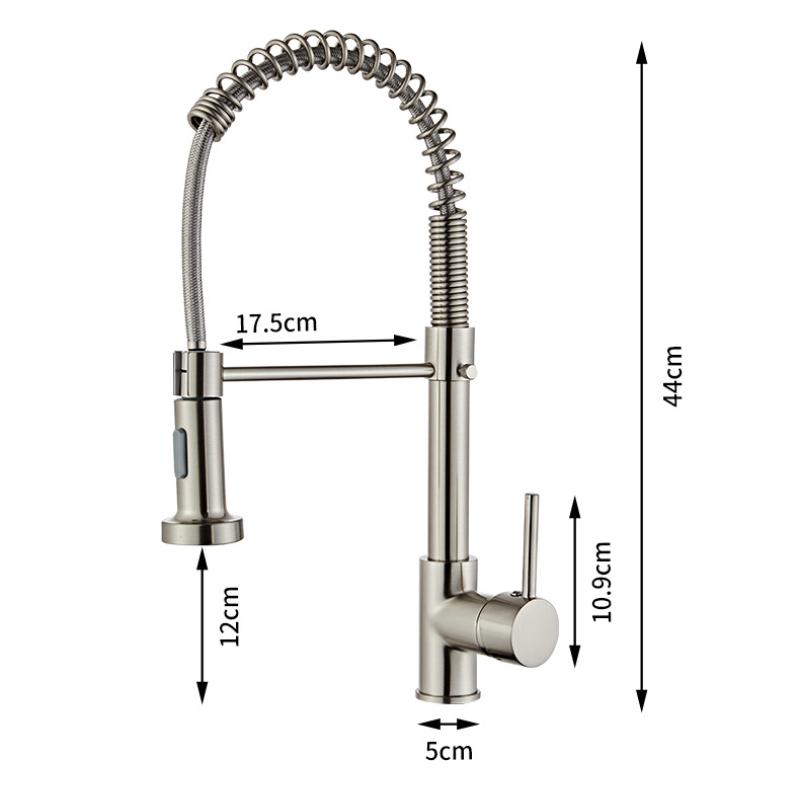 Küchenspüle, Kupfer-Pull-Küchenarmatur, Doppelauslass, wassergekühlt, heißes Waschbecken, Waschbecken, Feder-Wasserhahn