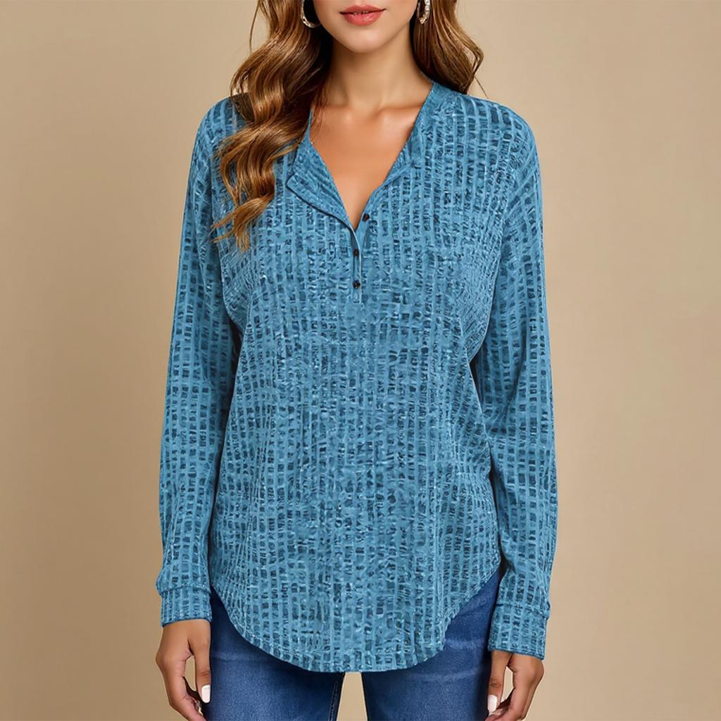 Women's Fashionable Color Round Neck Long Sleeved Loose Pullover Top