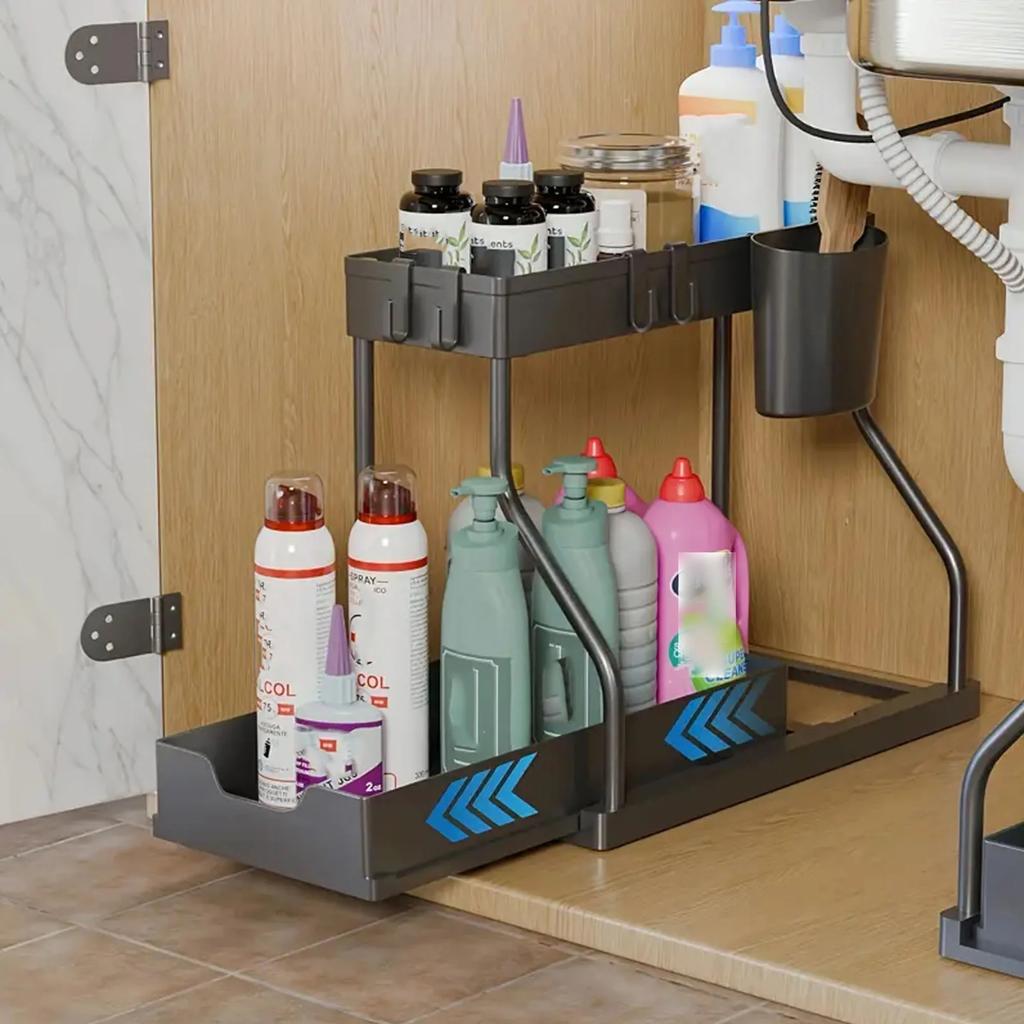 Double-layer Drawer Seasoning Household Kitchen Storage Rack Bathroom Sink Layer Debris Storage Rack