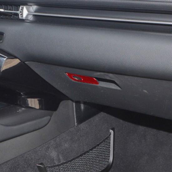 Red Carbon Fiber Interior Glove Box Handle Cover Trim For Toyota Supra A90