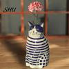 Real Flower Vase Dotted Cat Desktop Decoration Resin Cartoon Kitten Floral Plants Holder Indoor Dried Arrangement Container