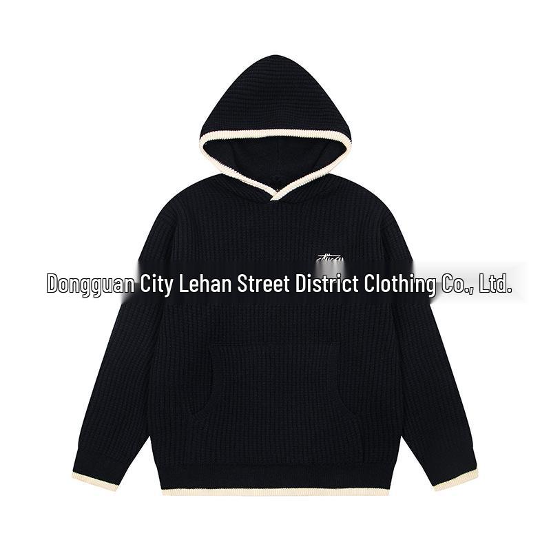 European-American Autumn 2026 Retro Waffle Knit Logo T-Shirt