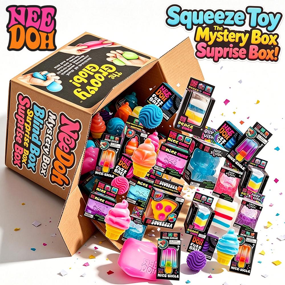 100+ Pieces NEEDOH Squishy Figures Blind Box Surprise Toys Slow Rising Soft Fidget Toys Featuring Giant Gorilla Moai Head P
