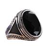 Accessories Black Zircon Diamond Men'S Gemstone Vintage Ring