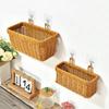 Simulated Rattan Plastic Garlic Storage Basket Handwoven Garlic Container Home