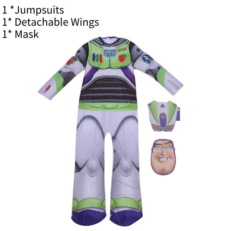 Adorable Kids Buzz Lightyear Cosplay Costume Soft Cotton Outfit For Halloween Parties