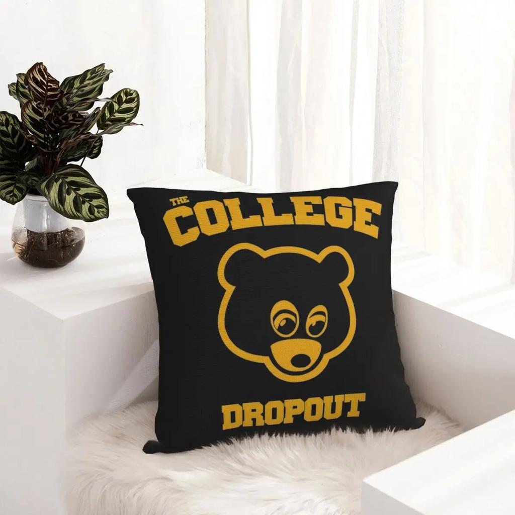 The College Dropout Kanye West Rap Pillowcase Double-sided Printing Cushion Cover Decorative Pillow Case Cover Home Zippered
