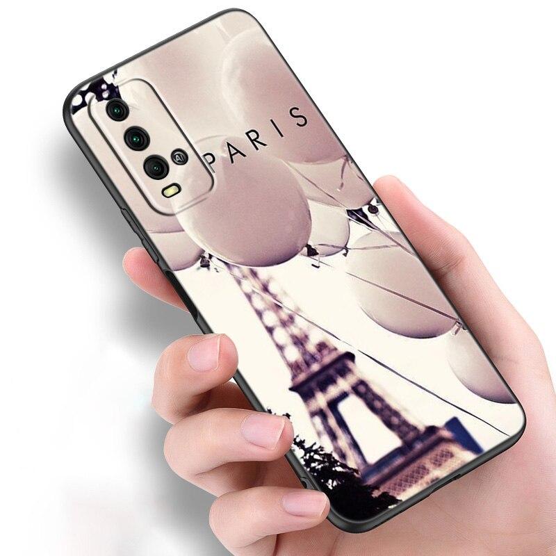 Liebe Paris Eiffelturm Silikon Telefon Fall Für Xiaomi Redmi Hinweis 11 10 9 8 Pro 11T 10T 10S 9S 8T 9 9A 9C 9T Schwarz Soft Cover