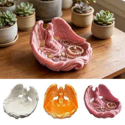 Sieradenbakje Engelenvleugels Decoratief Opbergbakje Multifunctioneel Parfuum Opbergbakje voor Ringen Oorbellen Armbanden Sleutels Kristallen Bollen