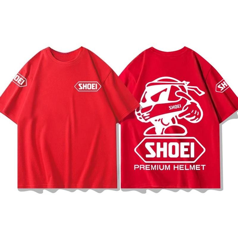 

Men s T-shirt Shoei Helmet Off-road Motorcycle T-shirt for Men and Women 2026 Summer Pure Cotton Short-sleeved Riding Suit XXXL червоний