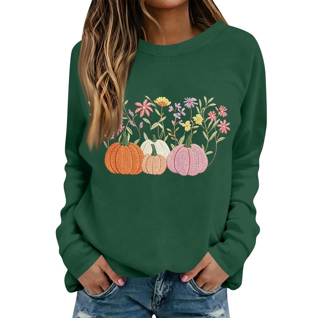 Women's Halloween Print Long Sleeve Neck Casual Top