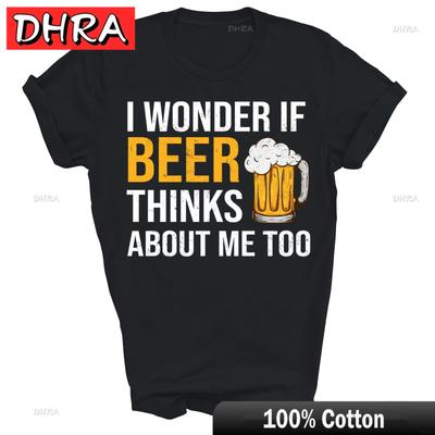 I Wonder If Beer Thinks About Me Too Unisex Shirt Gift TShirt for Women Graphic Crew Neck Tee Shirt Punk Casual Top Unisex