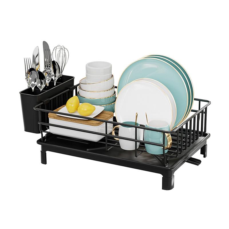 

1 шт. Кухонная сушилка для посуды Съемная Одноярусная Сушилка для мисок Кухонный настольный органайзер для хранения посуды и чашек чёрный