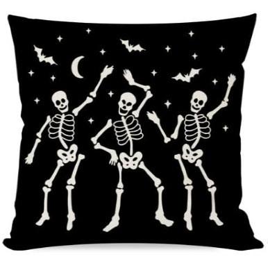 Cute Halloween Ghost Throw Pillow Cover, Black And White Spooky Ghost Decorative Pillow Case Couch Cushion Cover