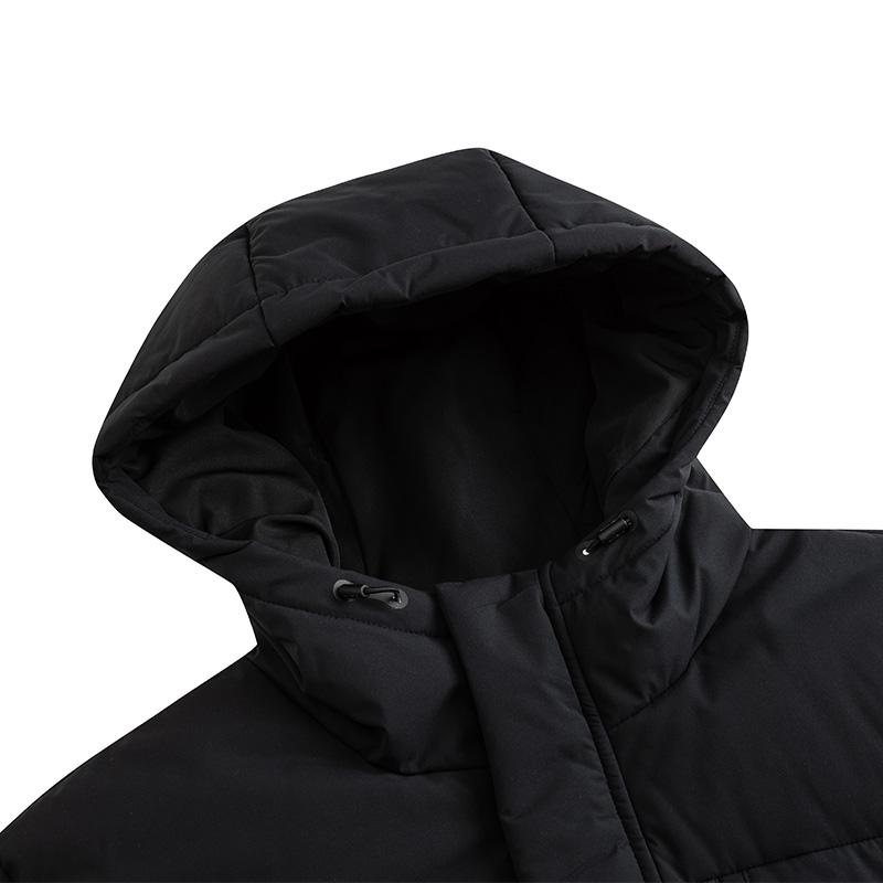 Anta Solid Color Warm Loose Fit Hooded Puffer Jacket Unisex Outerwear Black 172517901-4
