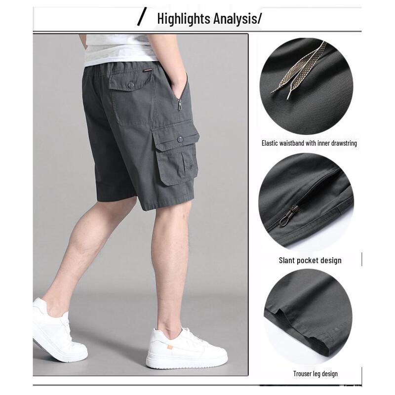 Yalu Men's Summer Thin Straight Multi-Pocket Cargo Pants