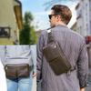 CONTACT'S Genuine Leather Crossbody Bag for Men 2025 New Style Male Waist Bags for 7.9 Inch iPad Men's Travel Money Pouch Crossbody Fanny Belt Bags