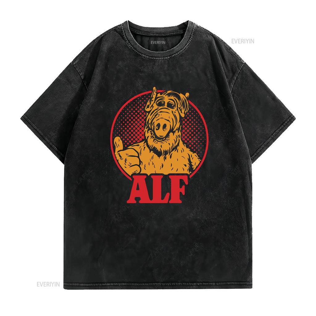 90s Retro Style ALF Character TV Show Softstyle T Shirt Alien Life Form vintage Washed Casual fashion homme designer clothes