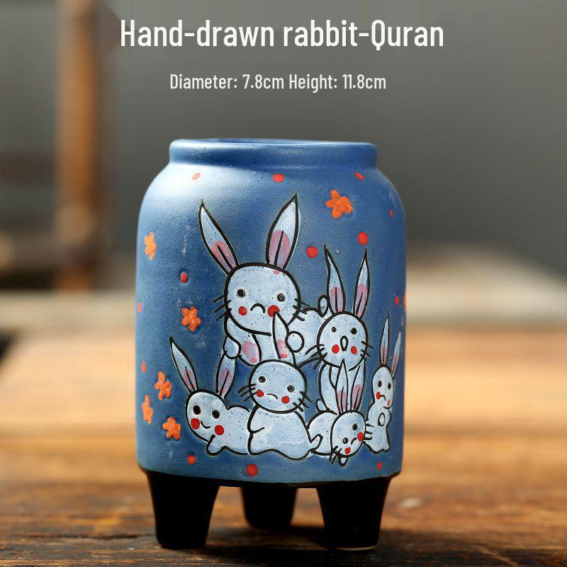 Creative Cartoon Frog and Bird Ceramic Plant Pot – Unique Gardening Decor