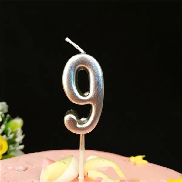 Cake Candles Silver Number 0-9 Birthday Smokeless Candles Festive Party Decor Birthday Party Cake Decoration Number Candles Girl