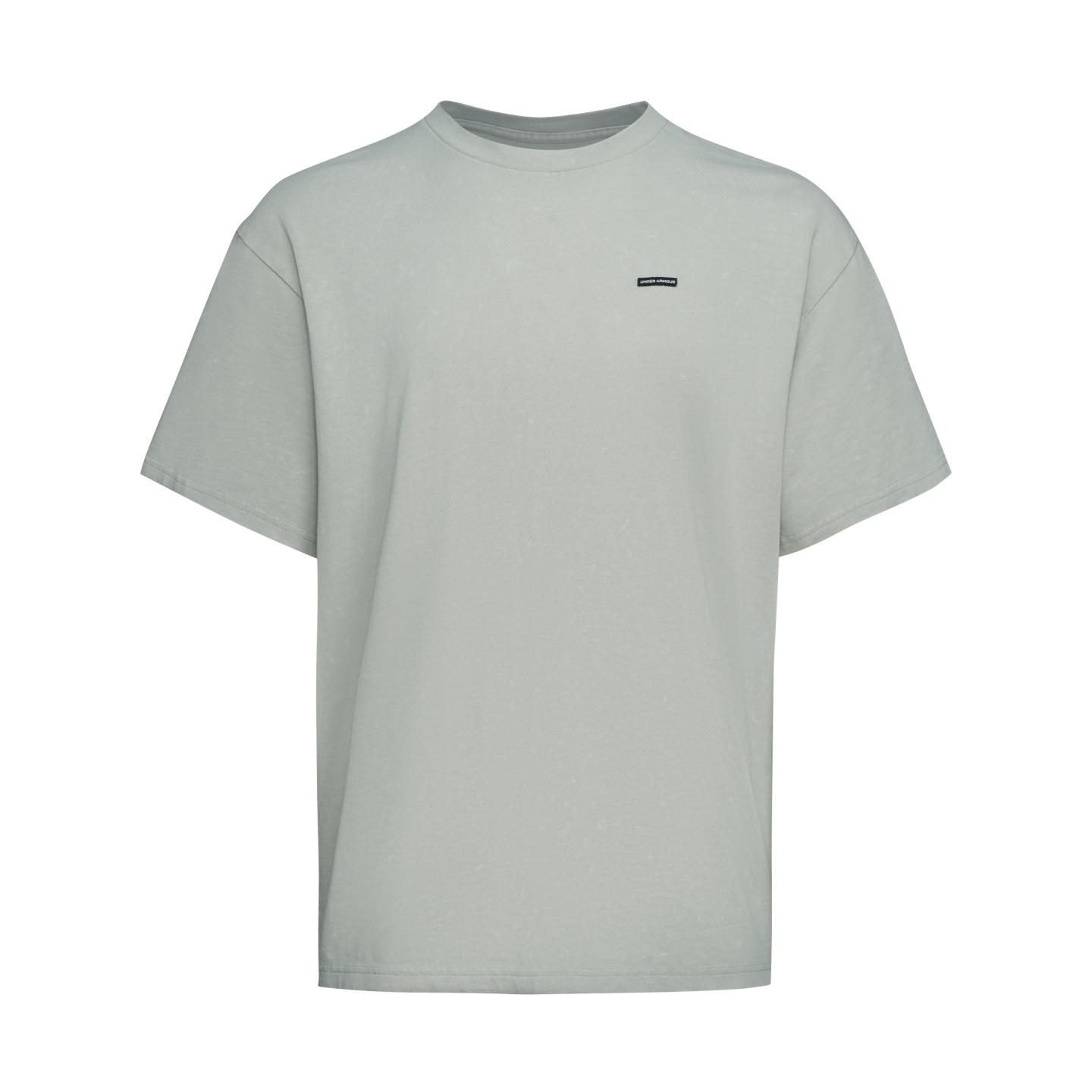 

Under Armour Curry Washed High Weight Sports Casual Solid Color Simple Fashion Short Sleeve T-Shirt Men Tops Titanium-Gray 1389147-069 S