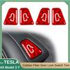 For Tesla Model Y 2019-2025 Juniper Model 3 Highland 2024 Car Carbon Fiber Interior Door Switch Button Trim Stickers Accessories