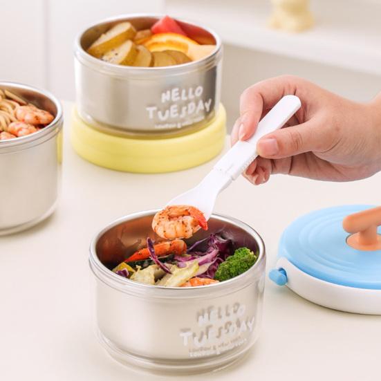 Mehrschichtige Brotdose Edelstahl Isoliert Bento Box mit herausnehmbarem Fach Auslaufsicher Tragbar Tragbarer Essensbehälter für Büro Fitnessstudio Picknick Reisen