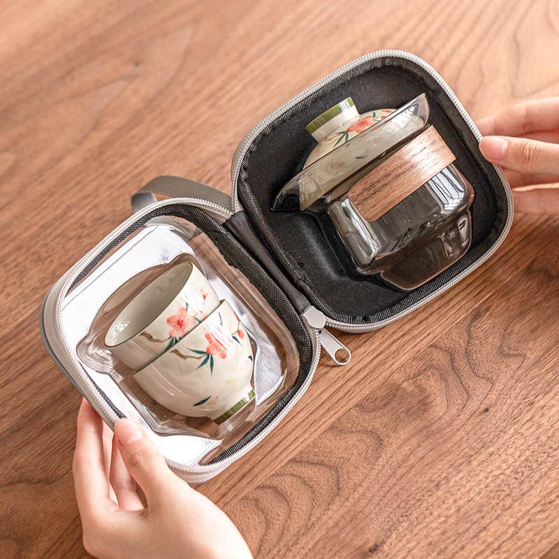 Portable Glass & Ceramic Travel Tea Set