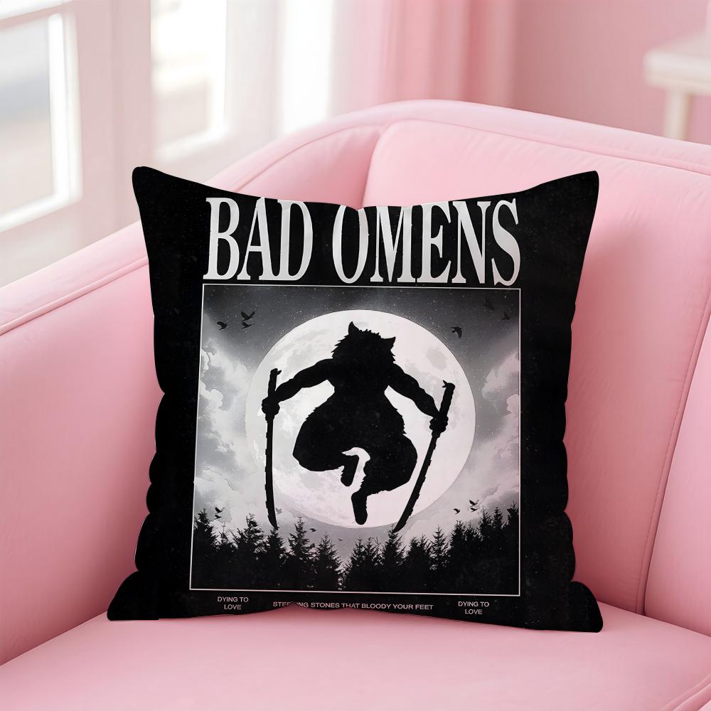 

b-Bad Omens band Cushion Cover Comfortable Reversible Pillow Cover Ideal for Car Sofa Bedroom & Beyond 30cmx30cm