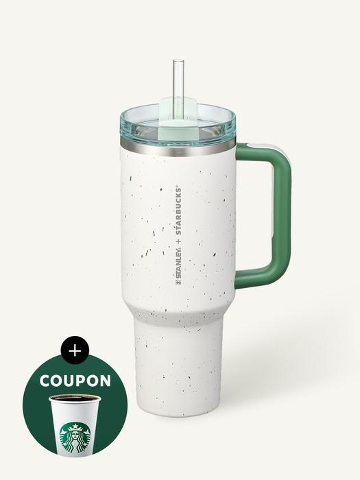 STARBUCKS SS Stanley Green Pebble Quencher Tumbler 1183ml