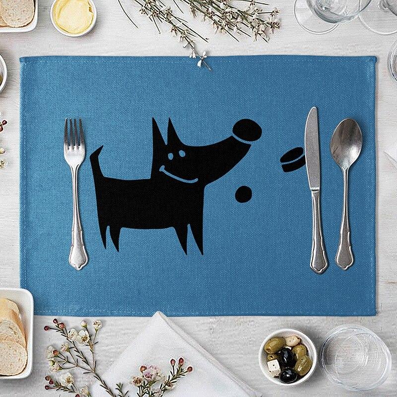 Cartoon Anime Cat Insulation Cotton Linen Placemat Dining Table Mat Home Kitchen Cartoon Anime Cat Insulation Cotton Linen Placemat Dining Table Mat Home Kitchen