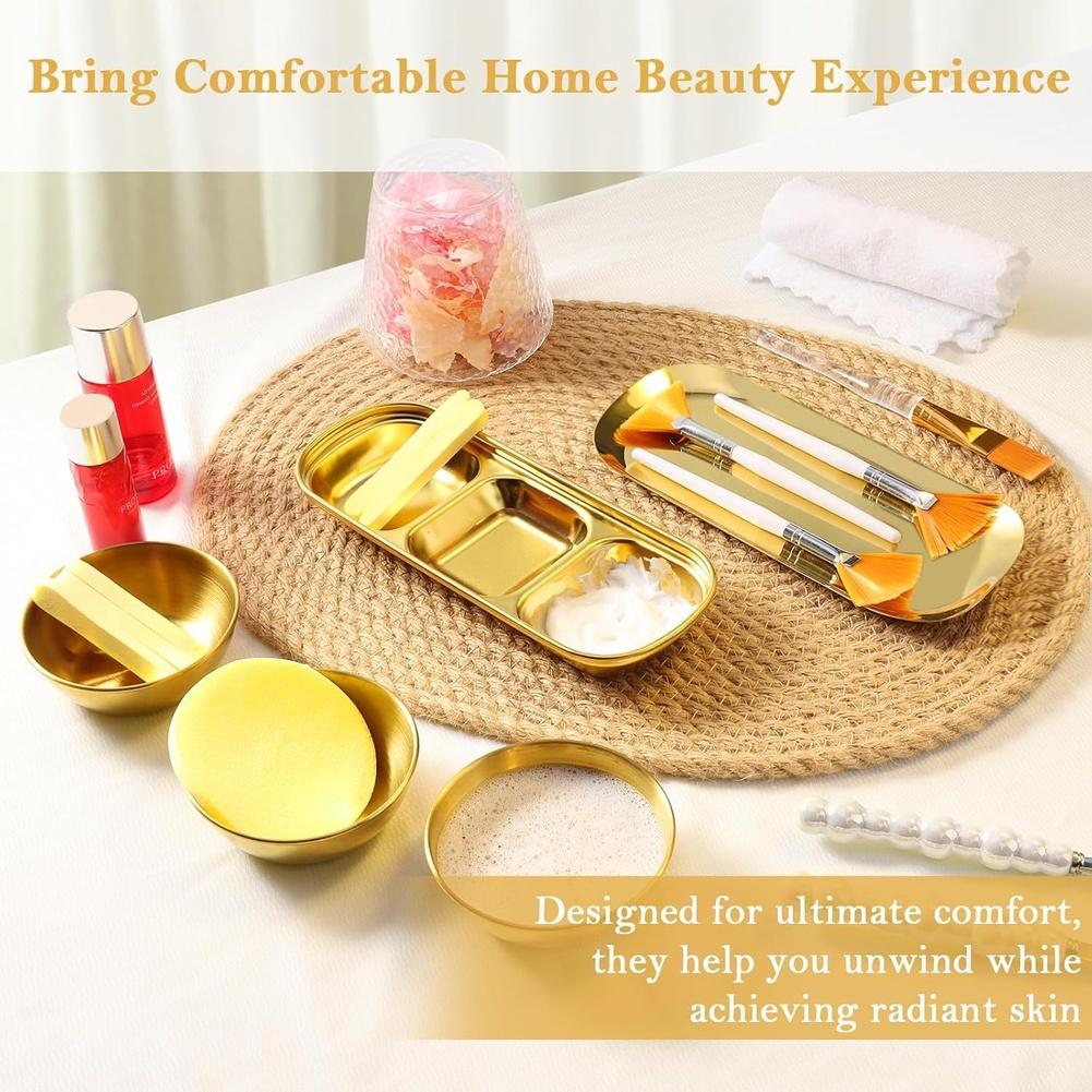DIY Face Mask Mixing Bowl Facial Treatment Bowl Set Applicator Brush Serving Tray Facial Skin Care Tool Beauty Supplies Makeup