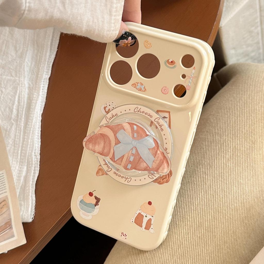 Creative Bread House Stand Phone Case for iPhone 16, iPhone 17, iPhone 17 Pro Max