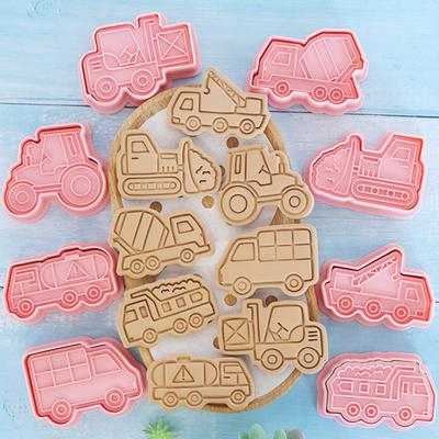 1 ensemble d'emporte-pièces en forme de voiture, moule à biscuits en PP à texture transparente pour pâtisserie sucrée, pour fête