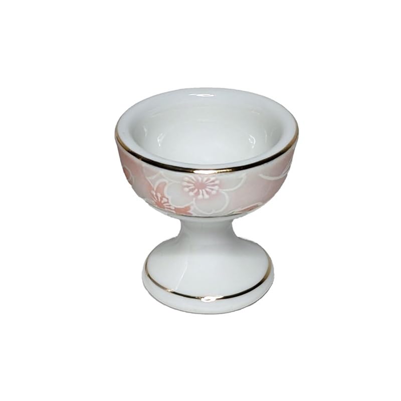 Buddhist rice bowl, Buddhist altarware, Japanese-made Mino ware, cherry blossom (pink)