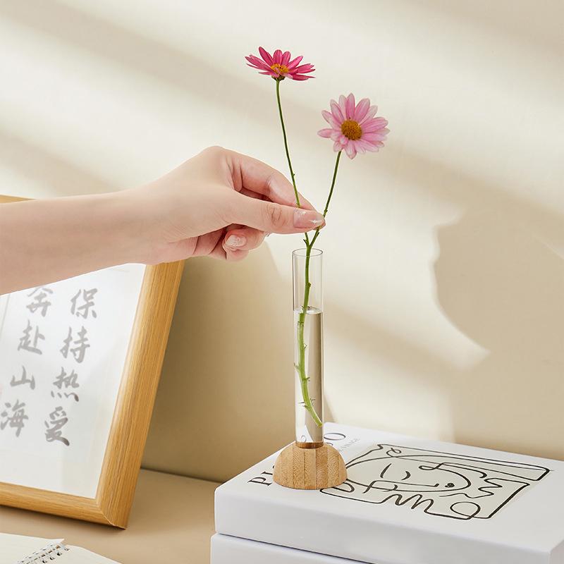 1 Reagenzglas Hydroponische Dekorative Vase, Wohnzimmer Blumengesteck, Anti-Tropf Kunststoff Dekorative Hydroponische Flasche