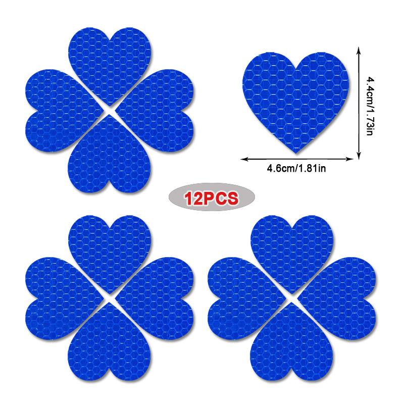 

12 шт./набор Светоотражающие наклейки на автомобиль в форме сердца Ночной предупреждающий знак Светоотражающая лента Наклейки Украшение Автоаксессуары 12pcs