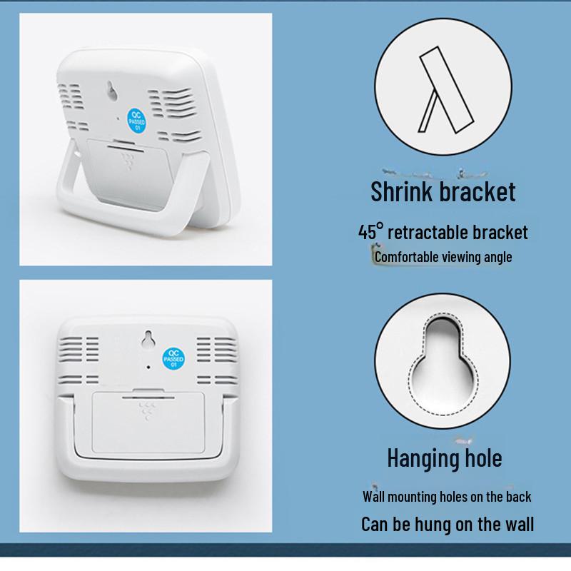 Termometro e igrometro elettronico ad alta precisione da parete con ora e data - Smiley Face Indoor Household