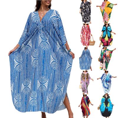 Γυναικείο Φόρεμα, Πολύχρωμα Floral Prints, Ρόμπα Διακοπών, Μπικίνι, Αντηλιακή Ρόμπα