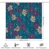 Floral Shower Curtain Blue Purple Design For Bathroom Decor Waterproof Fabric Splash Backdrops Decoration With Rod Pocket Rings