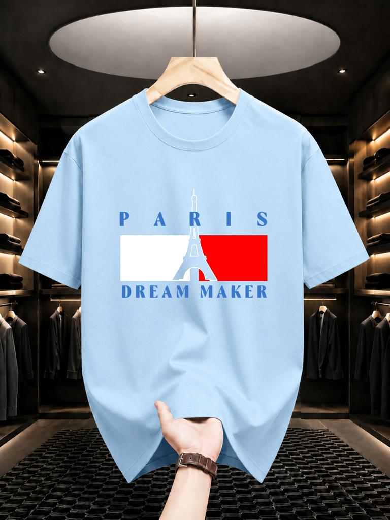 2026 New Pure Cotton Tshirt Casual Crew Neck Short Sleeve French Street Style Top