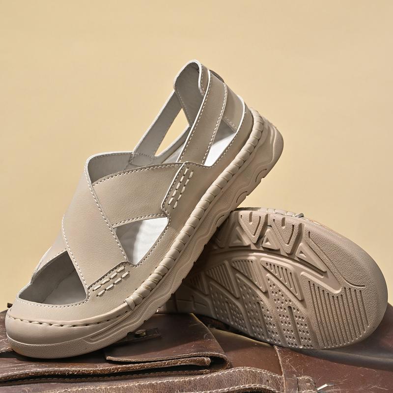 Fashion 2025 New Handmade Genuine Leather Sandals for Men Fashion Breathable Summer Anti-Slip Comfort Daily Wear Mens Shoes Size 38-45