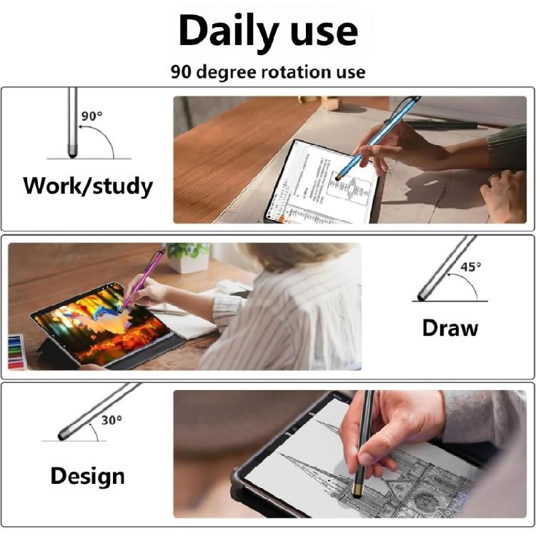 Stylets Stylo en Aluminium Poignée Ergonomique et Crochet Design Portable Large Compatibilité pour Étudiants