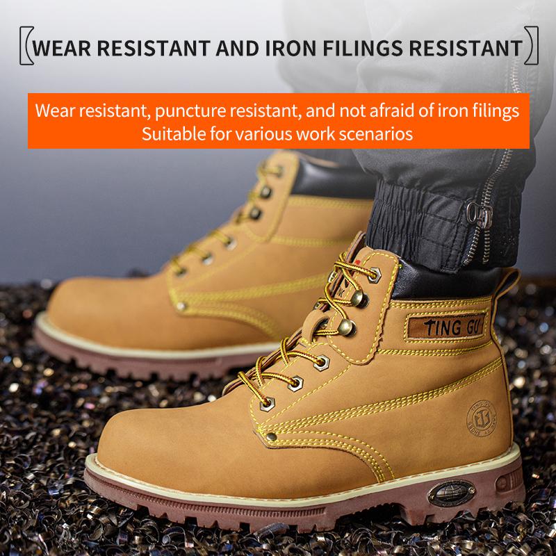Safety Shoes Men for Work Waterproof Non-slip Sneakers Warm  Boots Outdoor Male Hiking Boots Rubber Wear-resistant Work Shoes