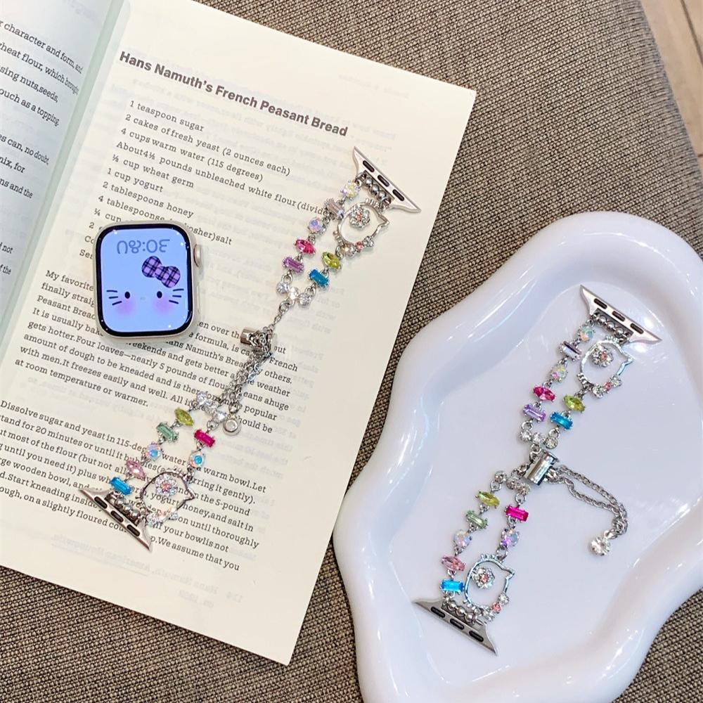 

Flash cat diamond hollow out compatible with 38/40/41/42/44/45/46/49mm compatible with Apple Watch strap Ultra/Se/11/10/9/8/7 38/40/41/42S10