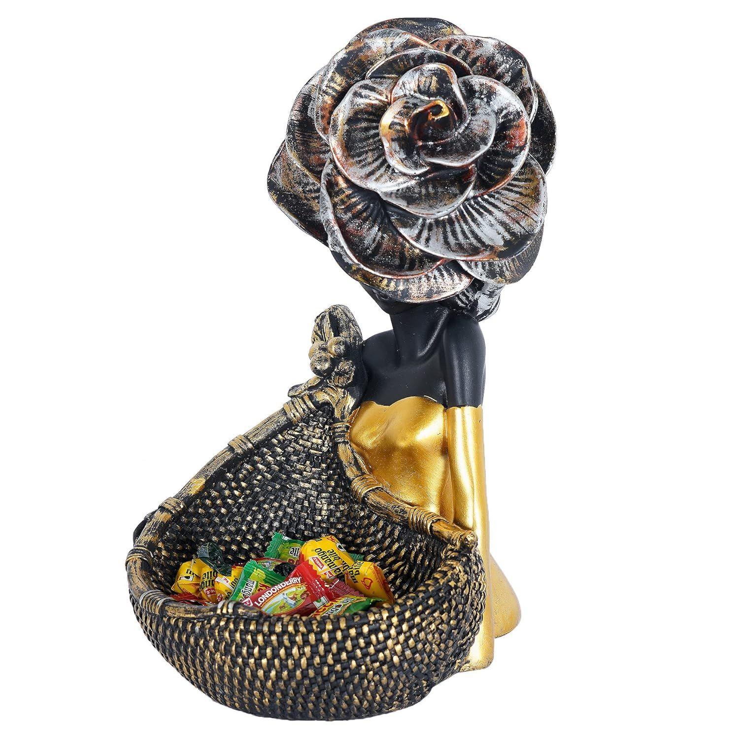 

Смола Африканская племенная женщина с корзиной Статуэтка для домашнего декора Статуэтка, Декоративная статуэтка для домашних полок (многокрасочный)