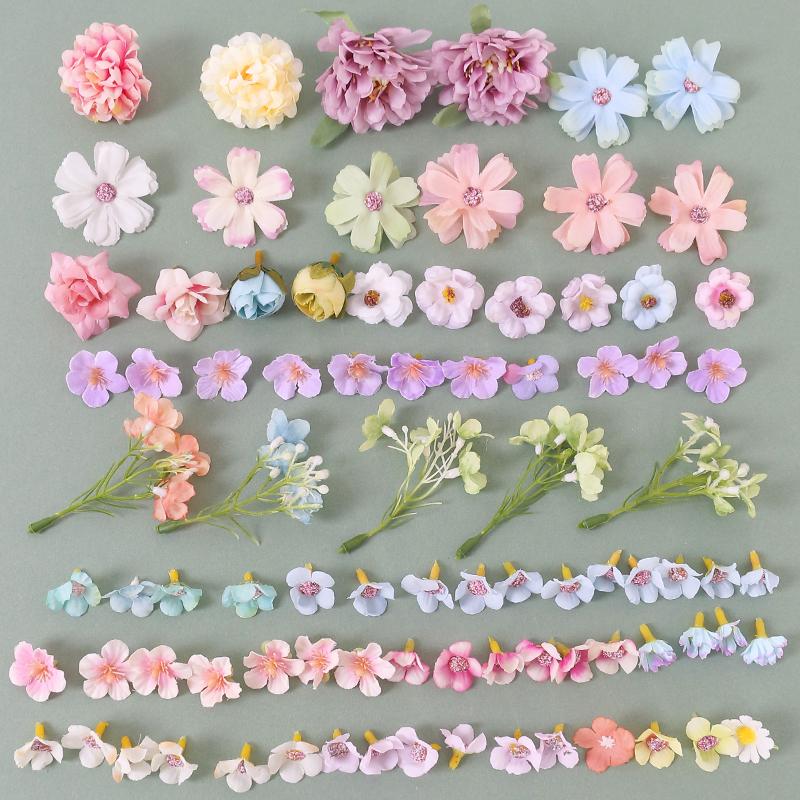 20/50Pcs Mix Artificial Flowers Heads Silk Fake Flower for Home Decor Wedding Marriage Decoration Bride DIY Craft Gift Accessory